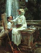 John Singer Sargent The Fountain at Villa Torlonia in Frascati Sweden oil painting reproduction